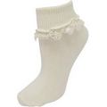 Kbell Youth Lace Socks- 9-11- Ivory